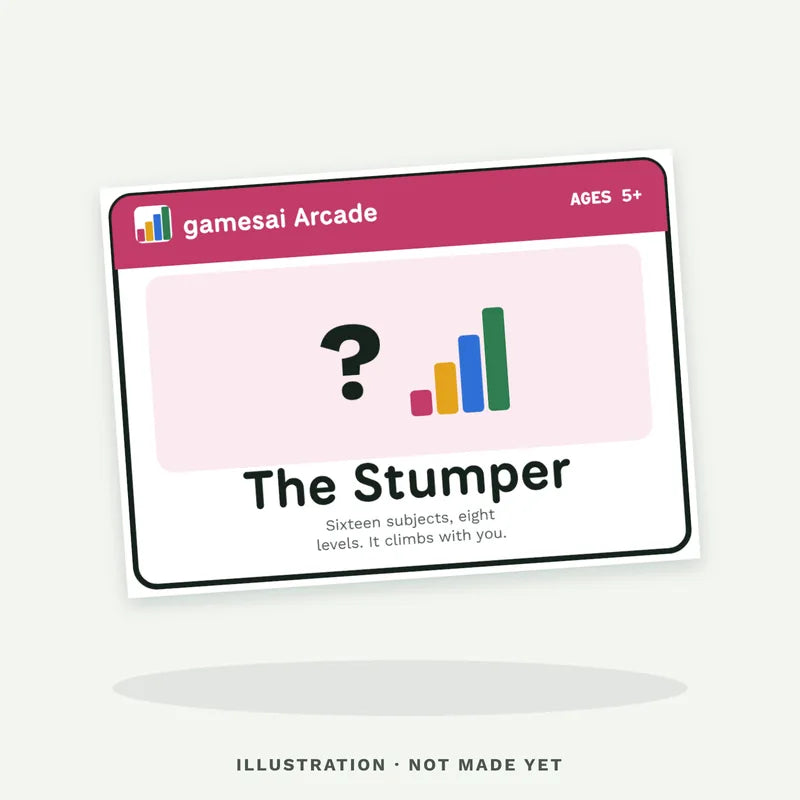 Illustration of The Stumper box front, not made yet